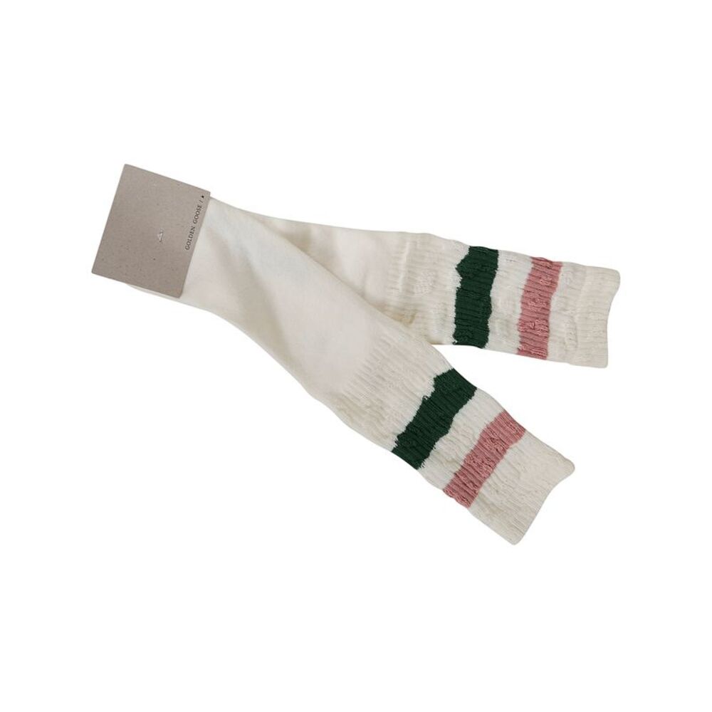 Golden Goose Men Socks High Rib Stripes Ripped